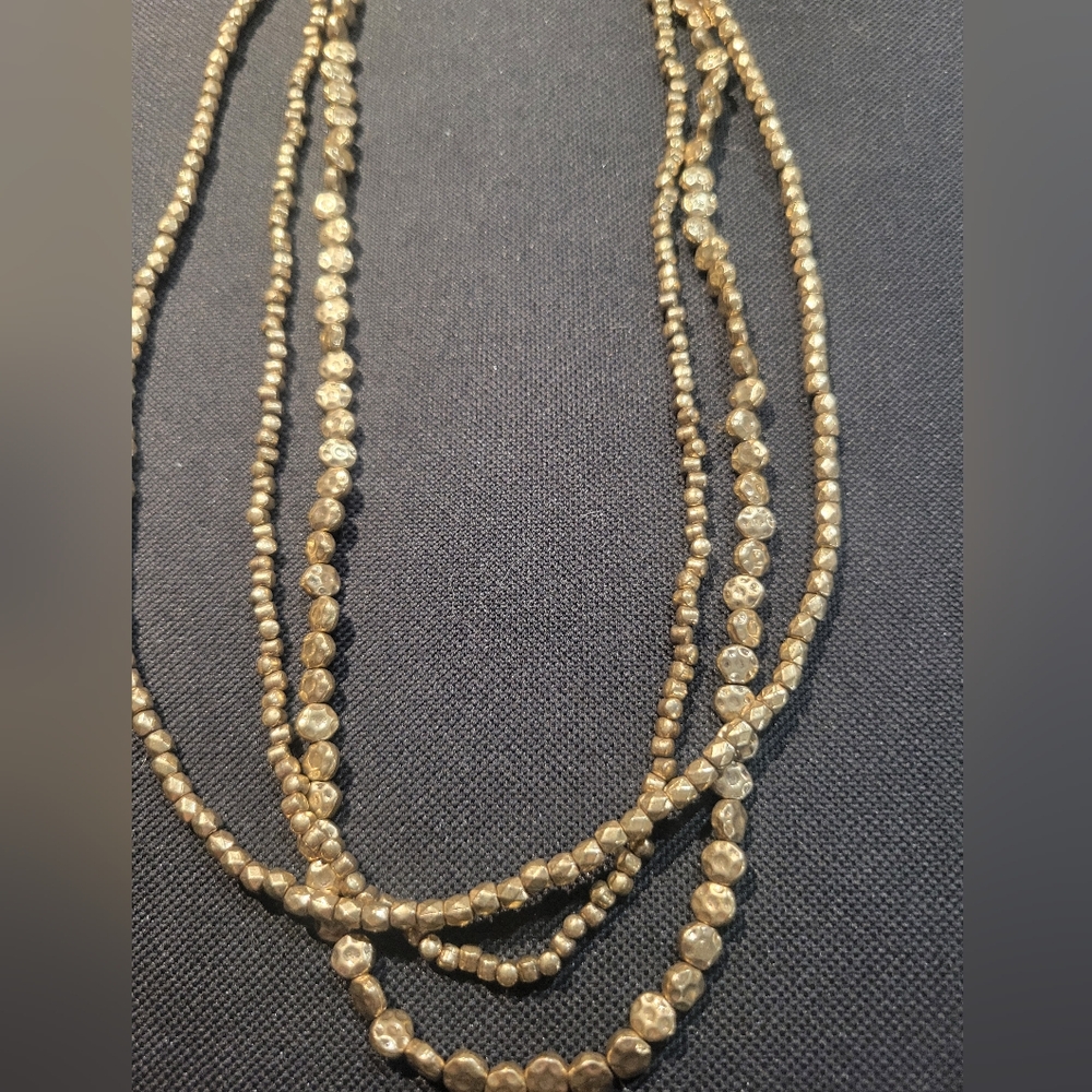 Lucky Brand Multi Strand Gold Bead Necklace